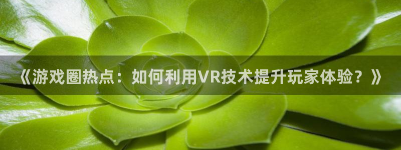 星欧娱乐注册开户：《游戏圈热点：如何利用VR技术提升玩家体验